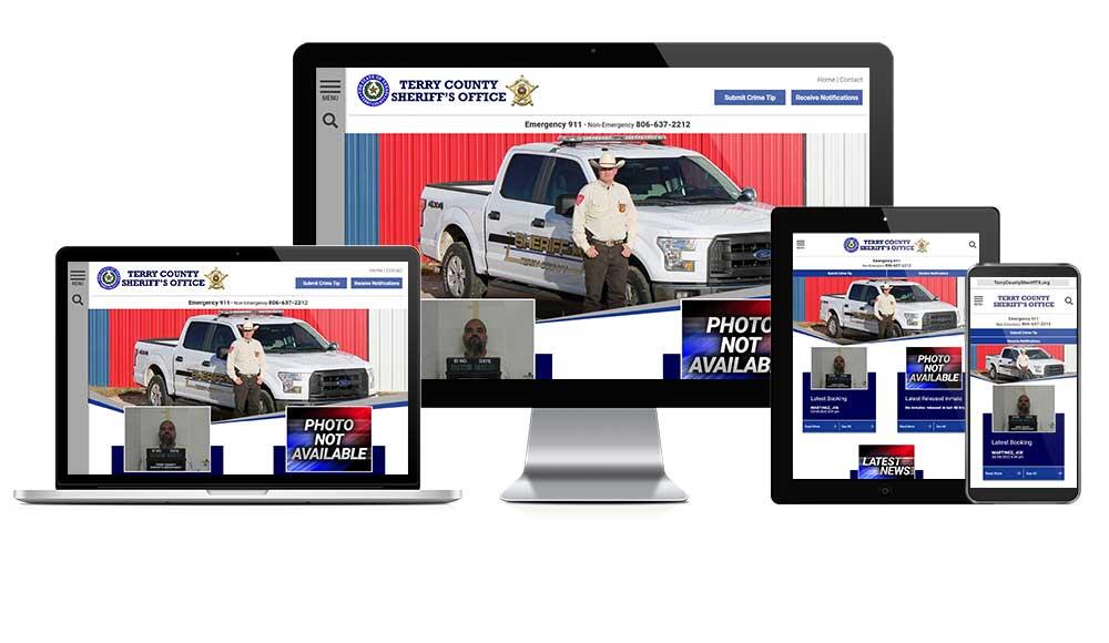 Responsive screen mock up of Terry County Sheriff's Office Website