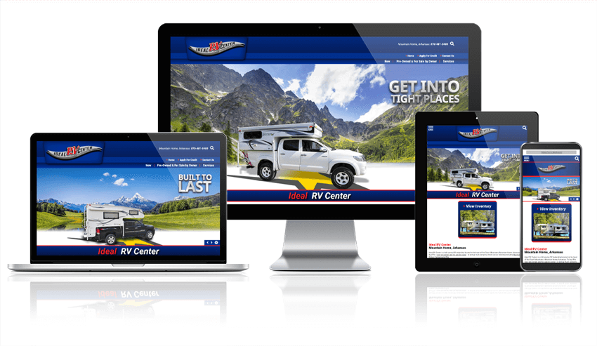 Ideal RV Center responsive website mockup