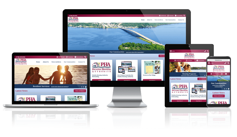 Palatka Housing Authority responsive website mockup.