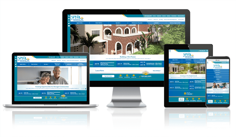 St. Petersburg Housing Authority website screen mockups