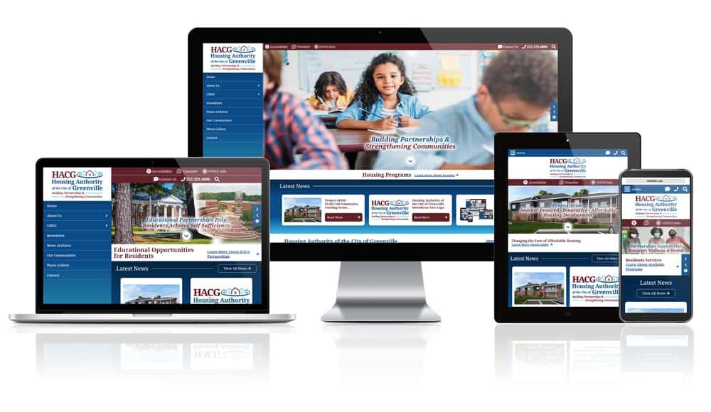 Housing Authority of the City of Greenville responsive website mockup.