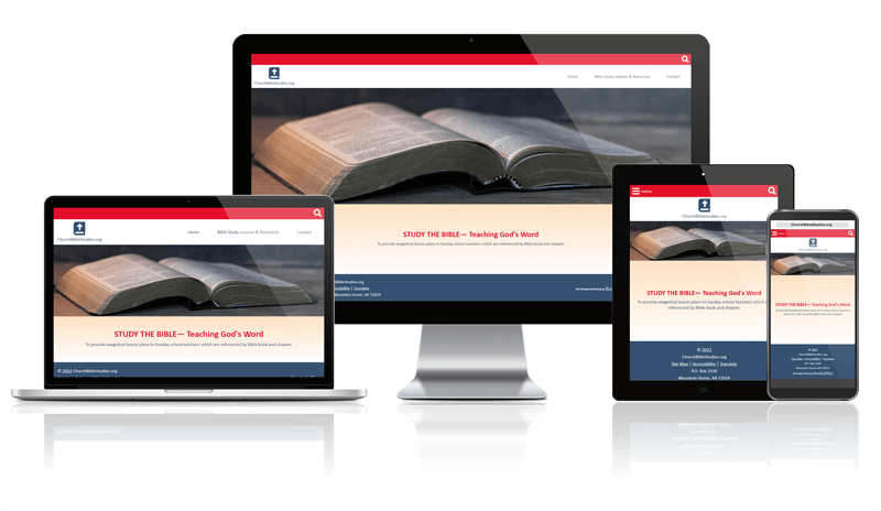 churchbiblestudies.org responsive screen mockup