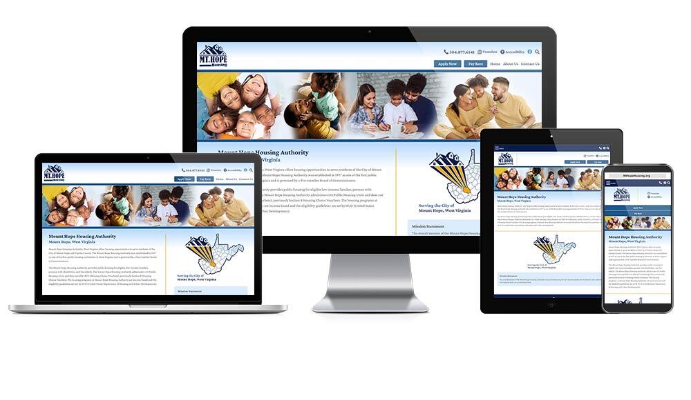 Mount Hope Housing Authority responsive screen mockup