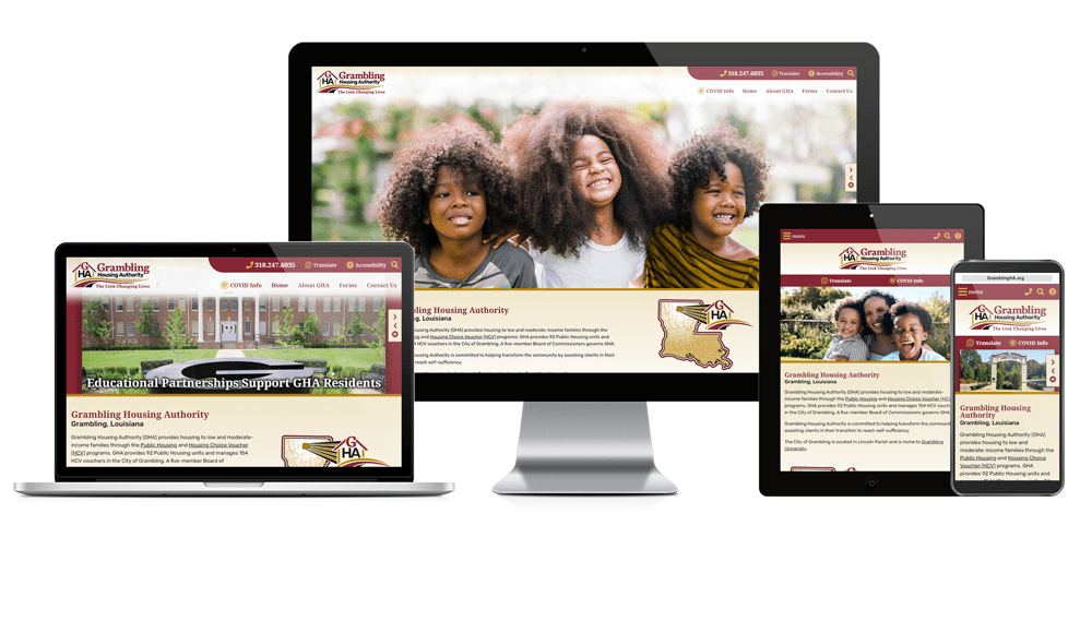 Grambling Housing Authority responsive website mockup