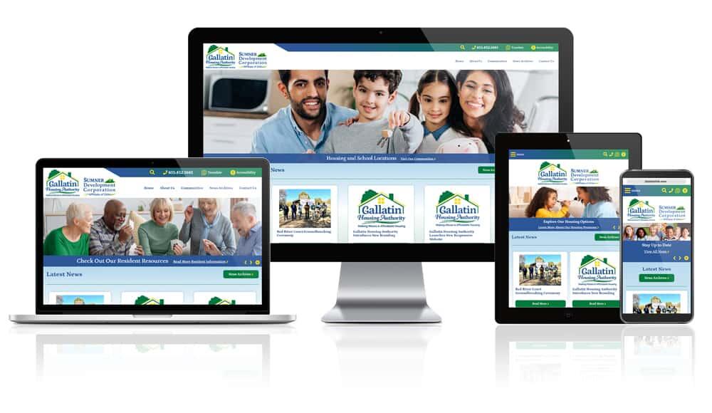 Gallatin Housing Authority responsive website mockup.