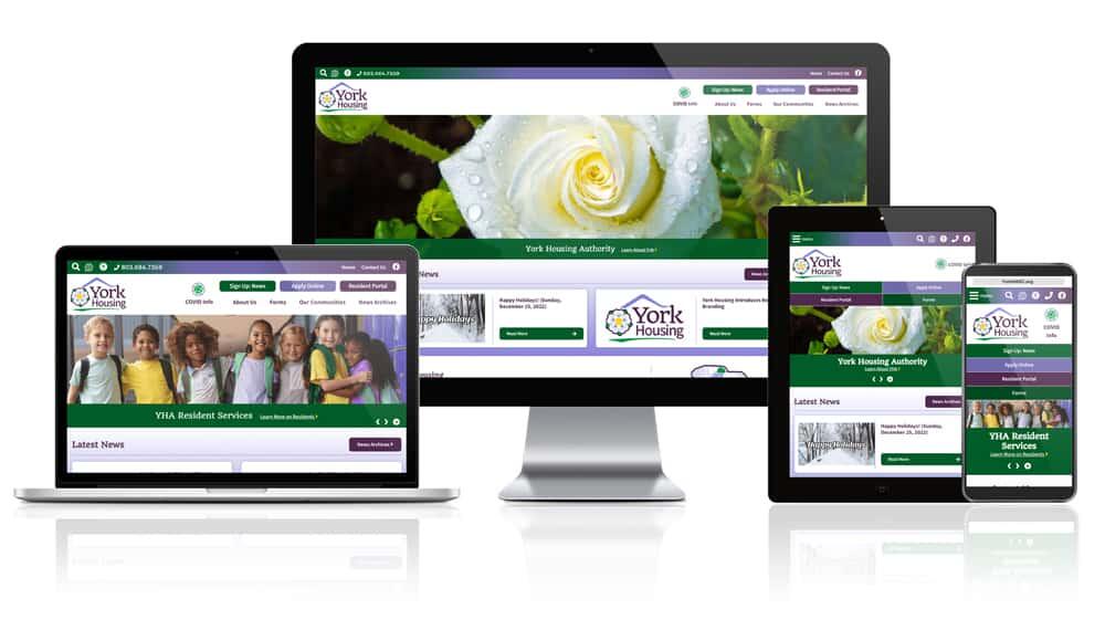 York Housing Authority responsive website mockup.