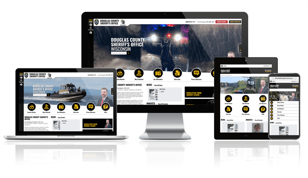 Douglas County Sheriff's Office website showcase on different devices.