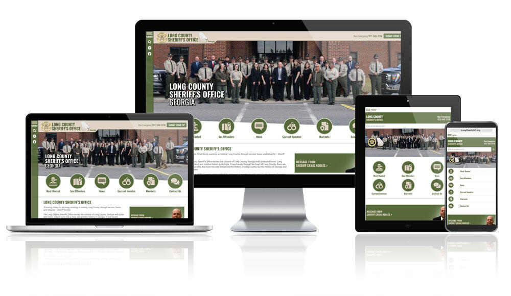 Long County Sheriff responsive website mockup