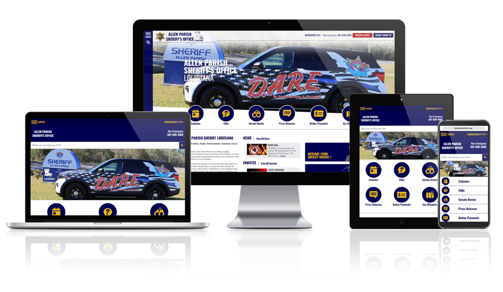 Allen Parish Sheriff responsive website mockup