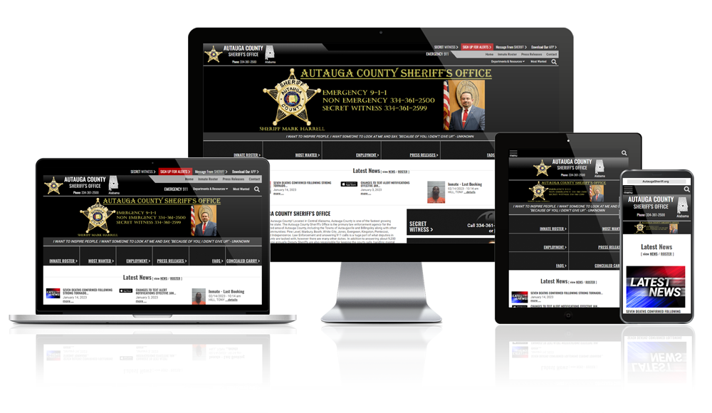 Autauga County Sheriff website mockup