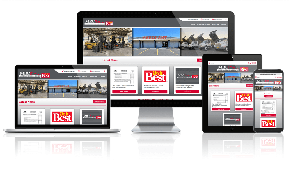 Marchant Building Center responsive website mockup
