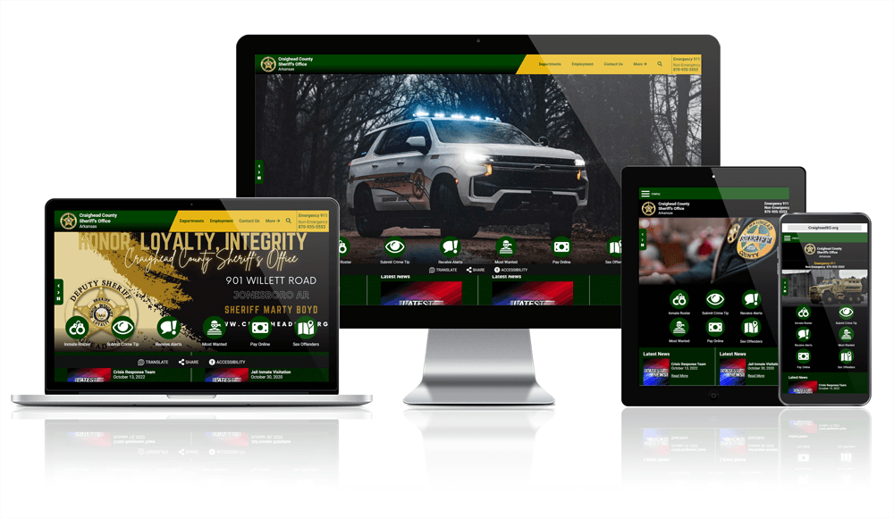 Craighead County Sheriff responsive website mockup