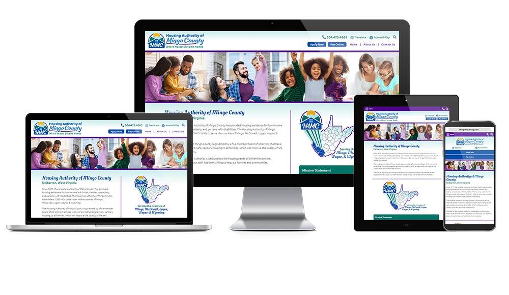 Housing Authority of Mingo County responsive website mockup.