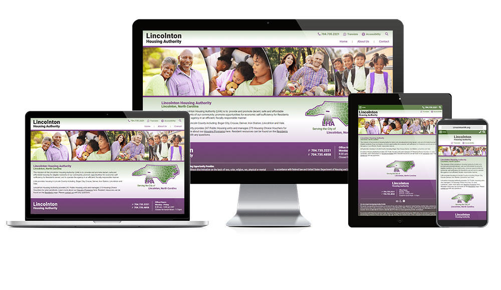 Lincolnton Housing Authority responsive website mockup.