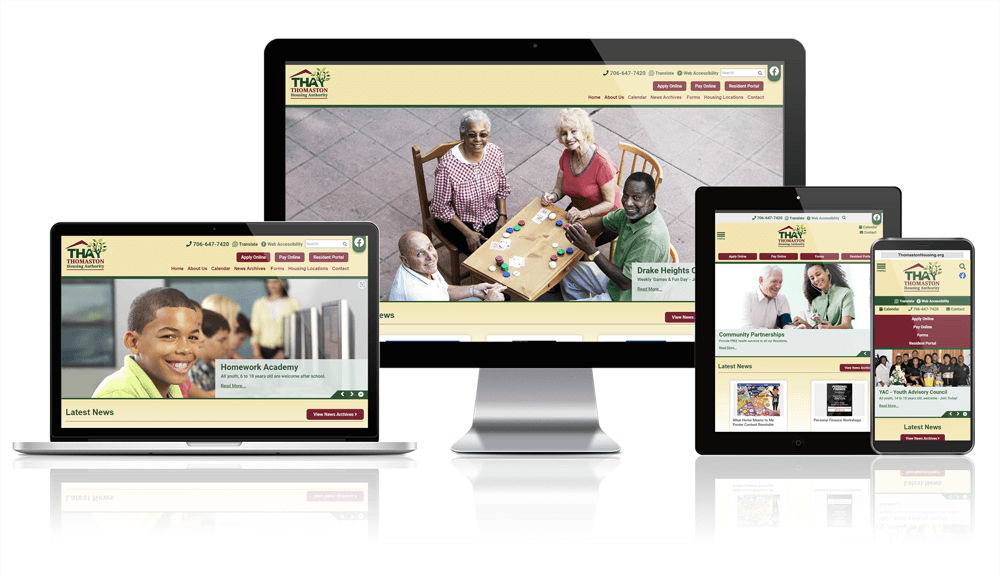 Thomaston Housing Authority responsive website mockup