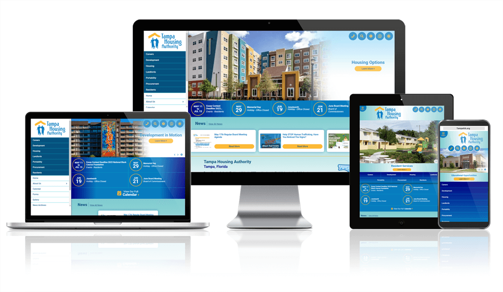 Tampa Housing Authority responsive website mockup