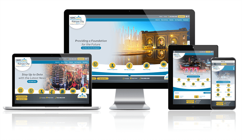 Housing Authority of Kansas City responsive website mockup