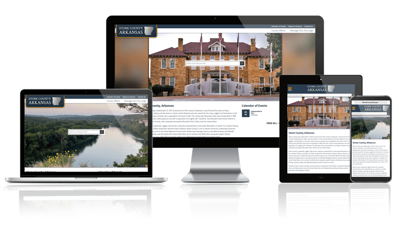 Stone County Arkansas responsive website mockup