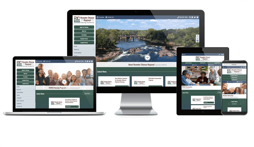 Roanoke-Chowan Regional Housing Authority responsive screen mockup