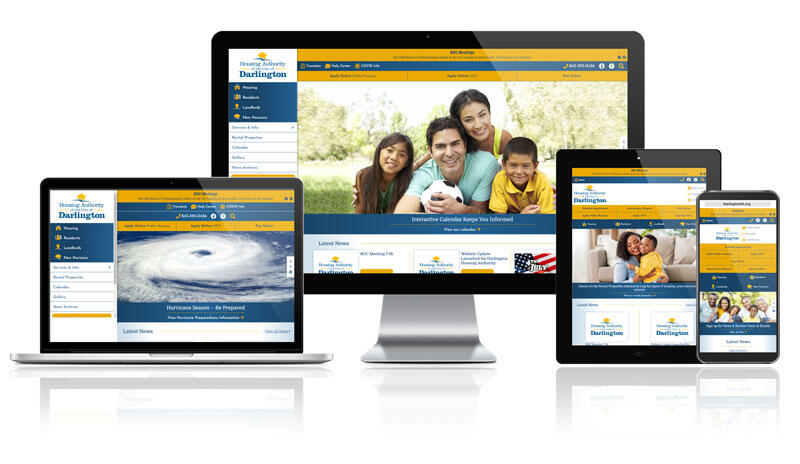 Responsive Screen Mockup of Darlington Housing Authority Website