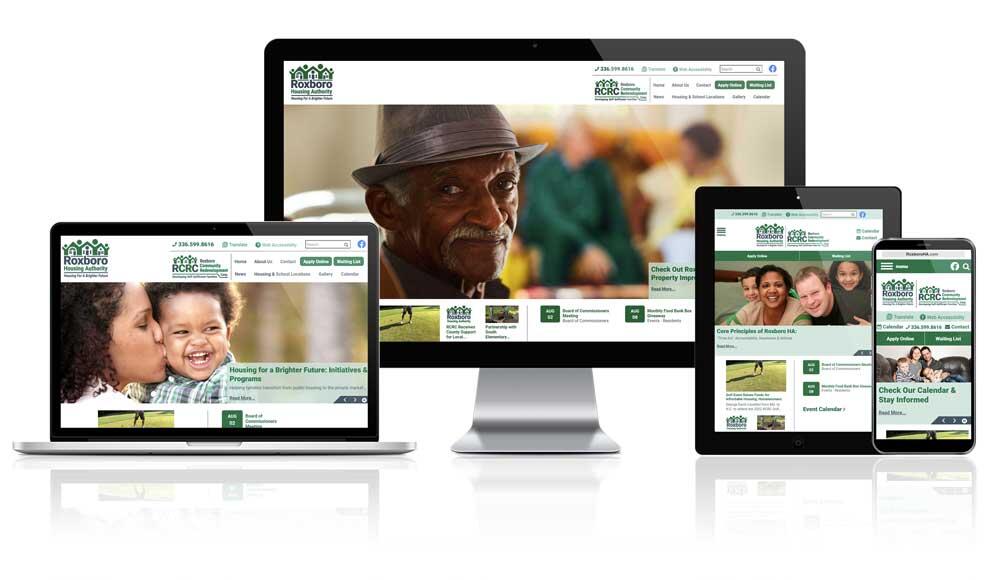 Roxboro Housing Authority Responsive Website Screen Mockups