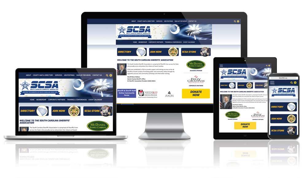 South Carolina Sheriffs Association screen mockups