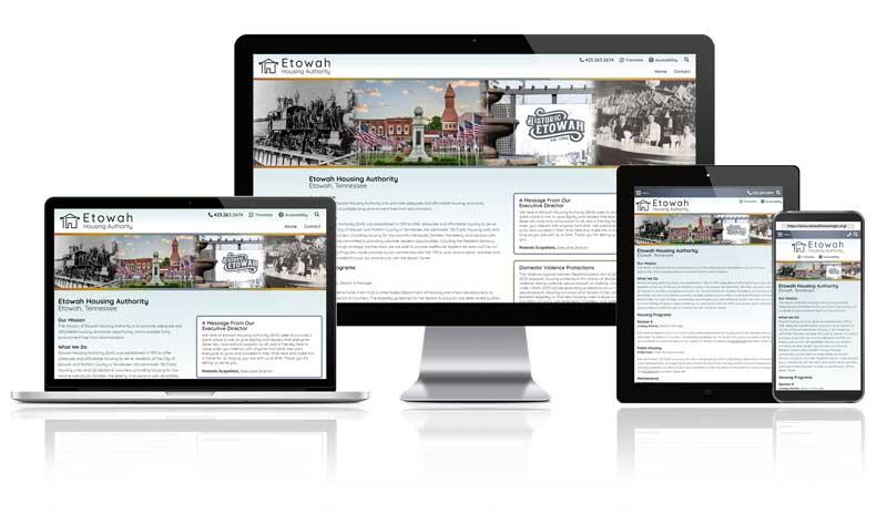 Etowah Housing Authority responsive website mockup