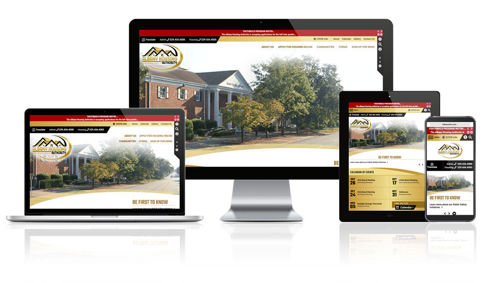 Albany Housing Authority responsive website mockup.