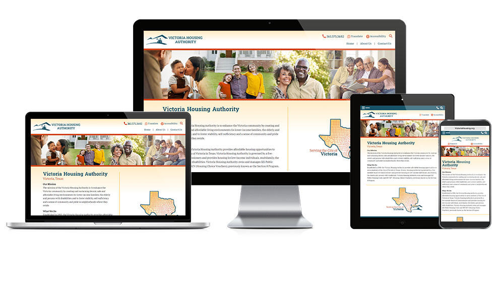 Victoria Housing responsive website mockup