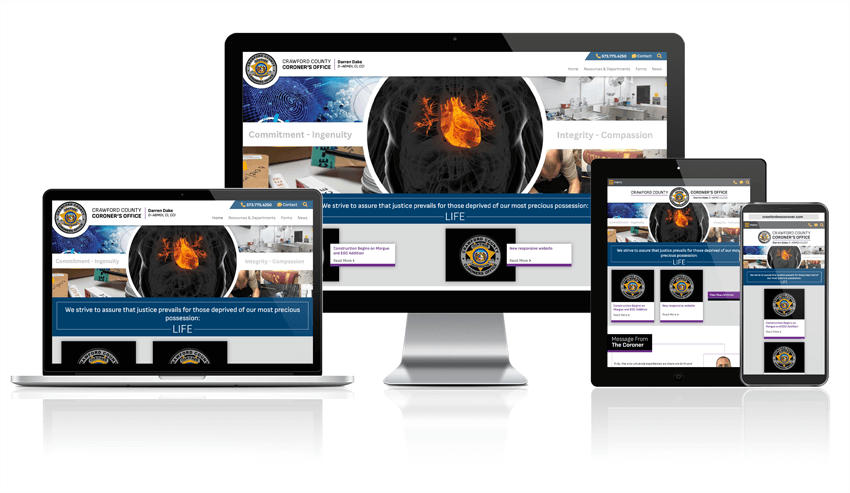 Crawford County Coroner's Office responsive website mockup