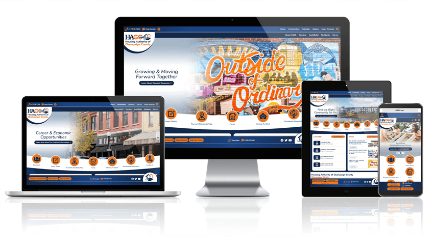 Housing Authority of Champaign County responsive website mockup