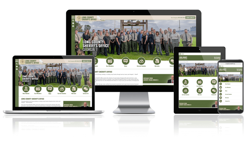 Long County Sheriff responsive website mockup