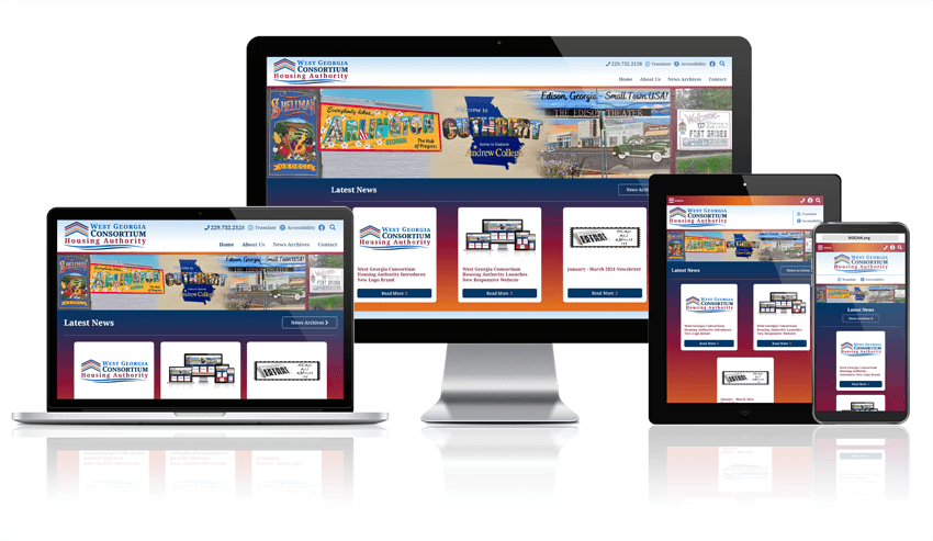 West Georgia Consortium Housing Authority responsive screen mockup