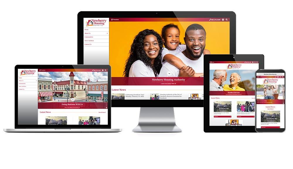 Newberry Housing responsive website mockup