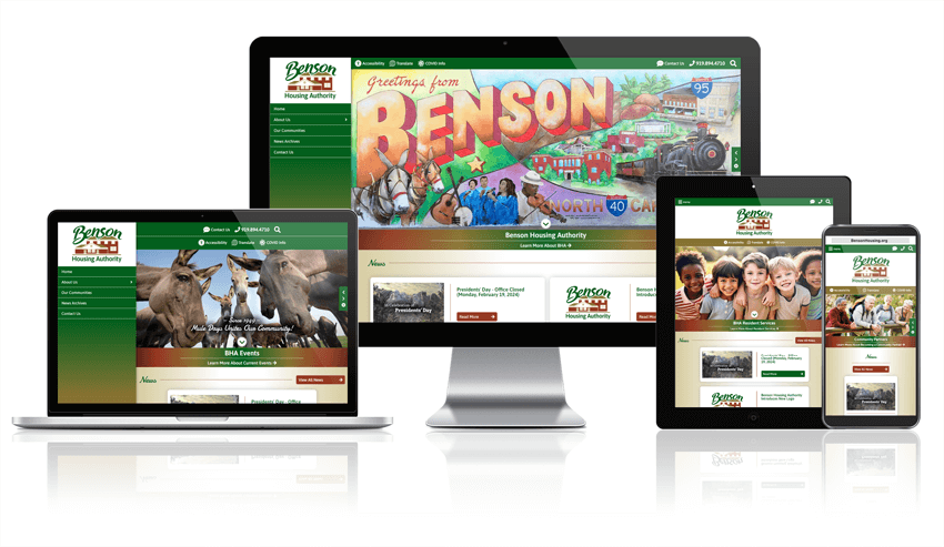 Benson Housing Authority responsive website mockup