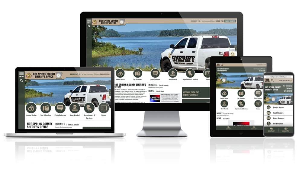 Hot Spring County Sheriff website responsive screen mockup.