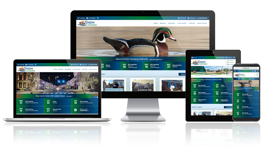 Kinston Housing responsive website  screen mockup.