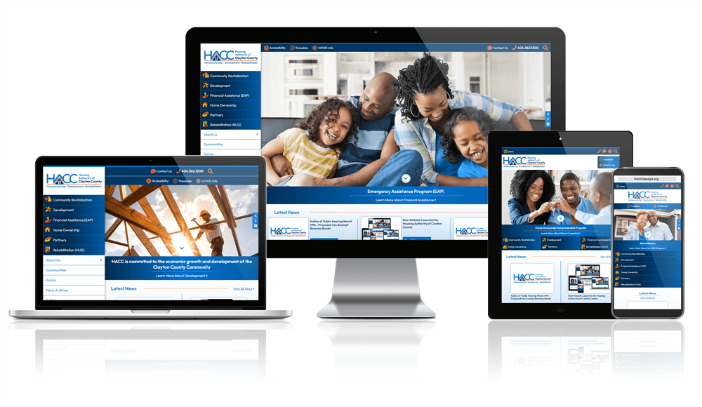 Housing Authority of Clayton County, Georgia responsive website mockup